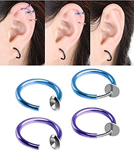 Magik Clip-On Spring Action Fake Septum Ring - Non-Piercing Nose & Lip Jewelry for Cartilage & Tragus - Perfect for Costumes, Parties & Everyday Fashion Accessories