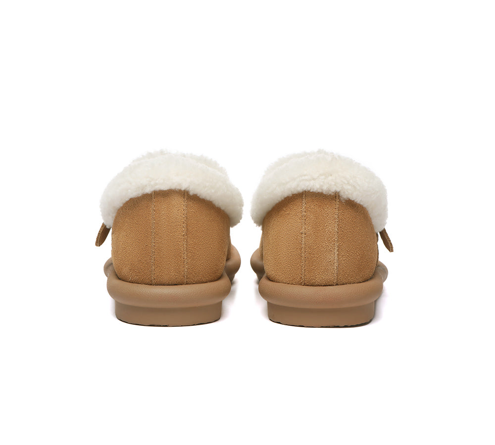 Australian Shepherd® Genuine Sheepskin Wool Slippers with Adjustable Ankle Strap - Cozy Indoor/Outdoor House Shoes for Women & Men