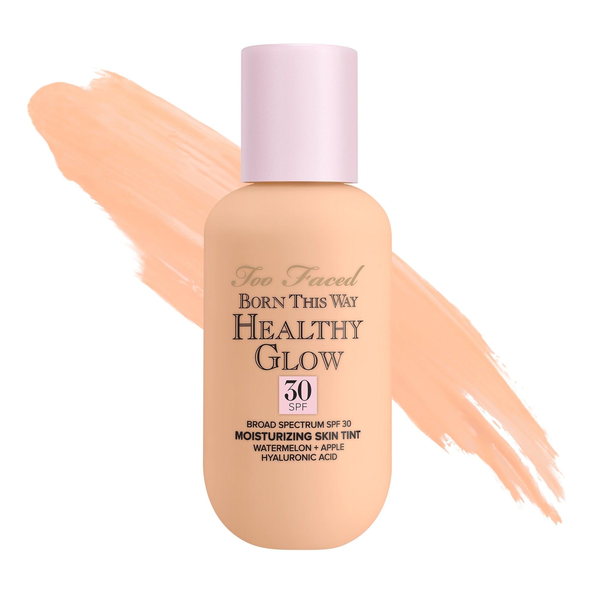 Too Faced Born This Way Healthy Glow Skin Tint Foundation - Lightweight, Buildable Coverage, Natural Finish (Nude Shade) | Perfect for Everyday Wear & No-Makeup Makeup Looks