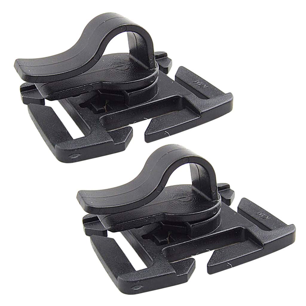 Newmind Pack of 2 Water Tube Clip Hose Clamps - Adjustable Fixed Rotation Snaps Buckle for Webbing Straps | Perfect for Gardening, Camping & Outdoor Gear Organization