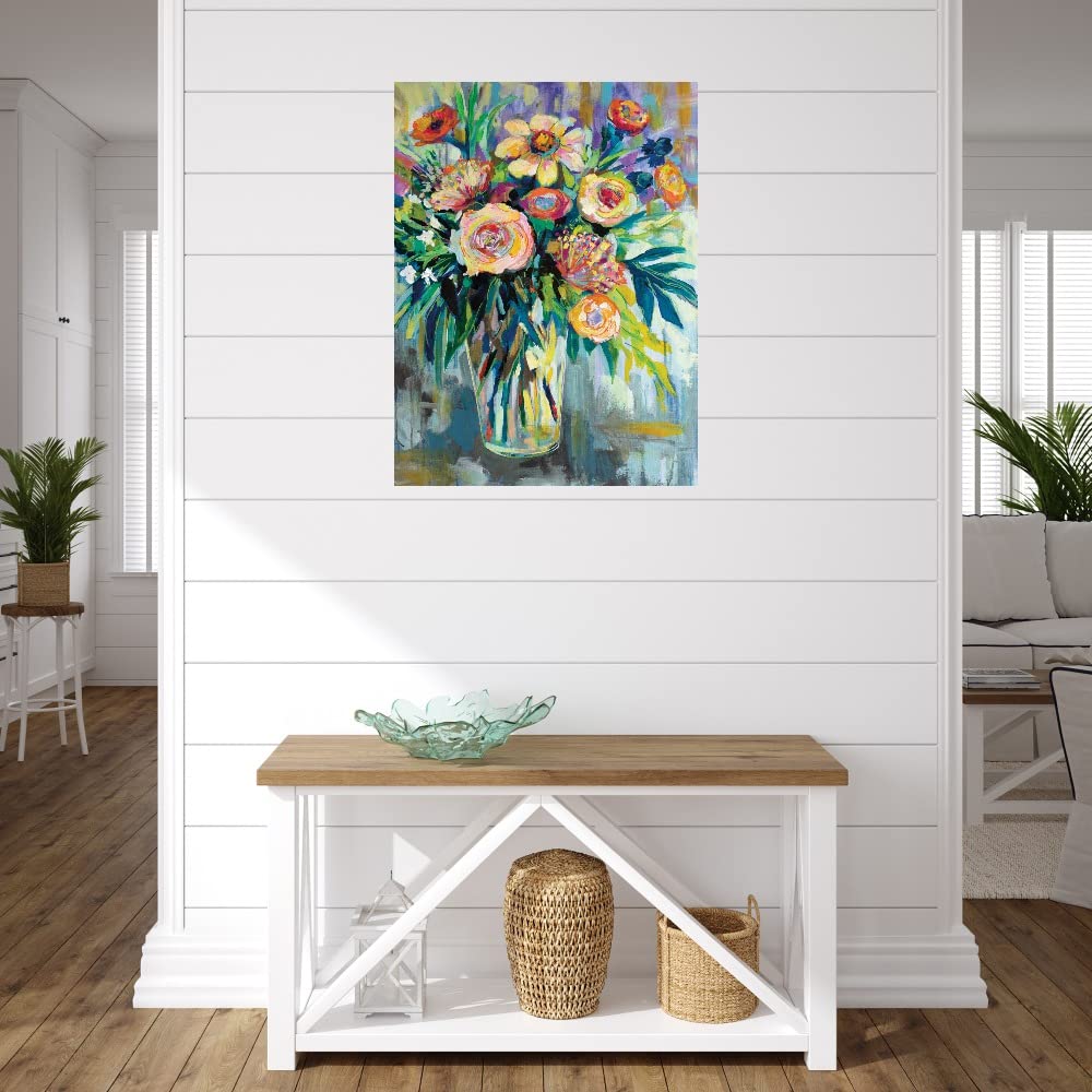 Summer Happiness Fine Art Canvas Wall Decor by Jeanette Vertentes - Ready to Hang 32x43 Inch Painting for Living Room, Bedroom, Bathroom & Office - Beach House Decor, Coastal Style Home Art, Gift for Art Lovers