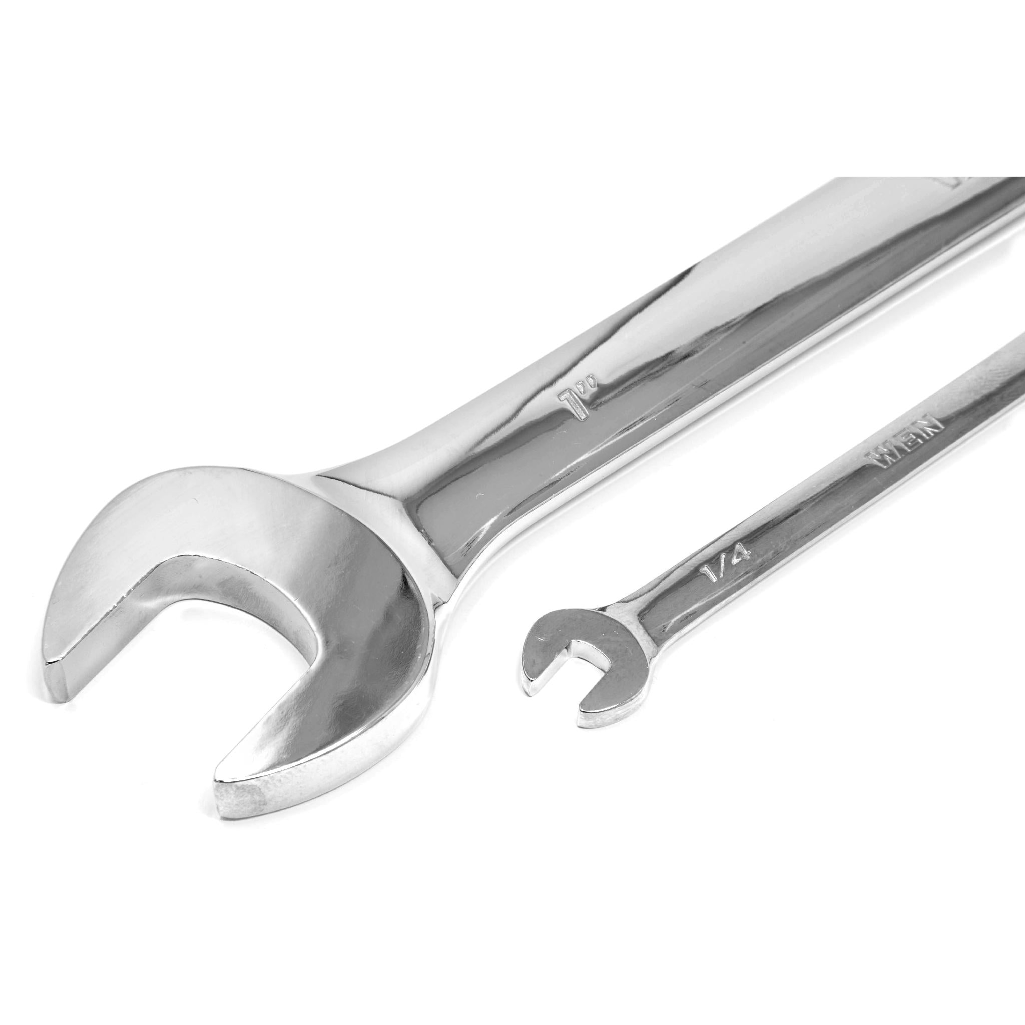 WEN WR130A 13-Piece Professional Grade SAE Combination Wrench Set with Storage Rack - Perfect for Automotive Repair, Machinery Maintenance & DIY Projects