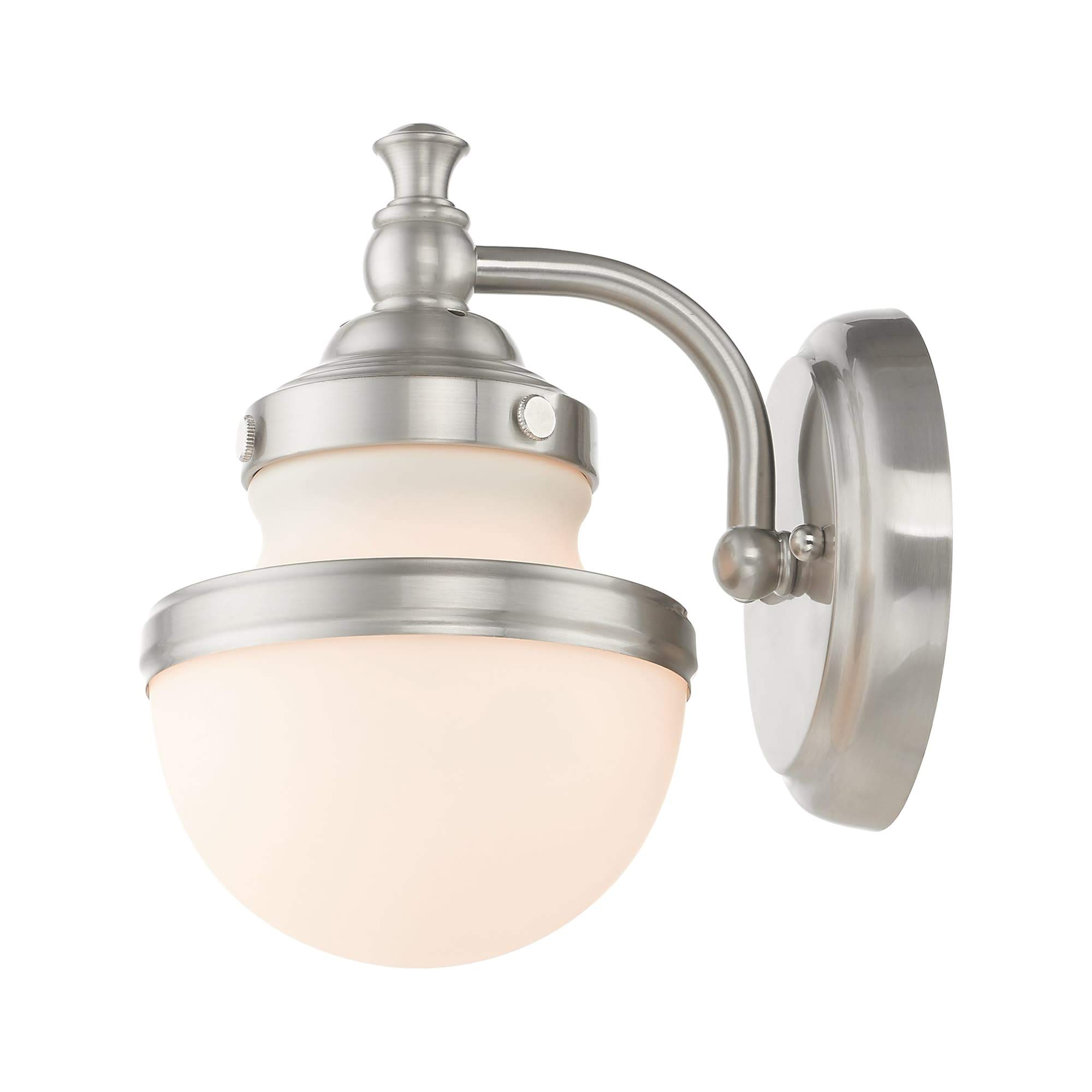 Livex 5711-05 Polished Chrome One Light Bathroom Vanity Light - Oldwick Collection Transitional Style Fixture for Bathroom, Powder Room & Dressing Area