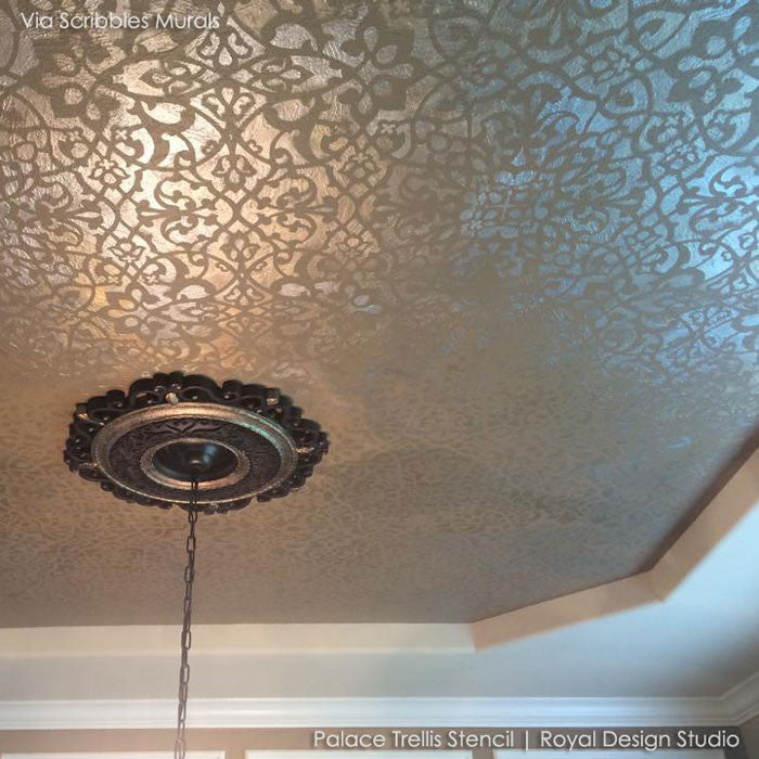 Palace Trellis Moroccan Wall Stencil - DIY Home Decor, Arabic Pattern Template for Painting, Wall Art, Furniture & Crafts - Perfect for Bedroom, Living Room, and Boho Style Interior Design