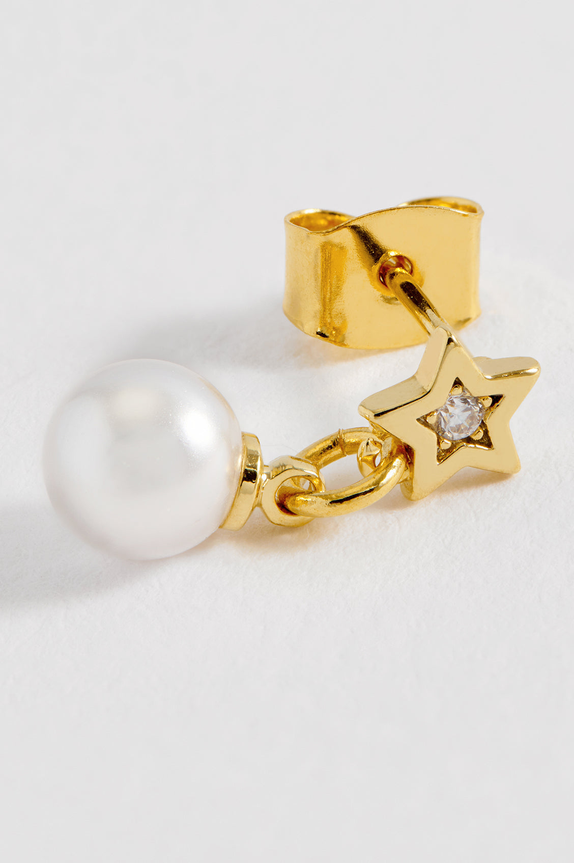 Pearl and Cubic Zirconia Star Drop Stud Earrings for Women - Elegant Dangle Earrings for Party, Wedding & Evening Wear