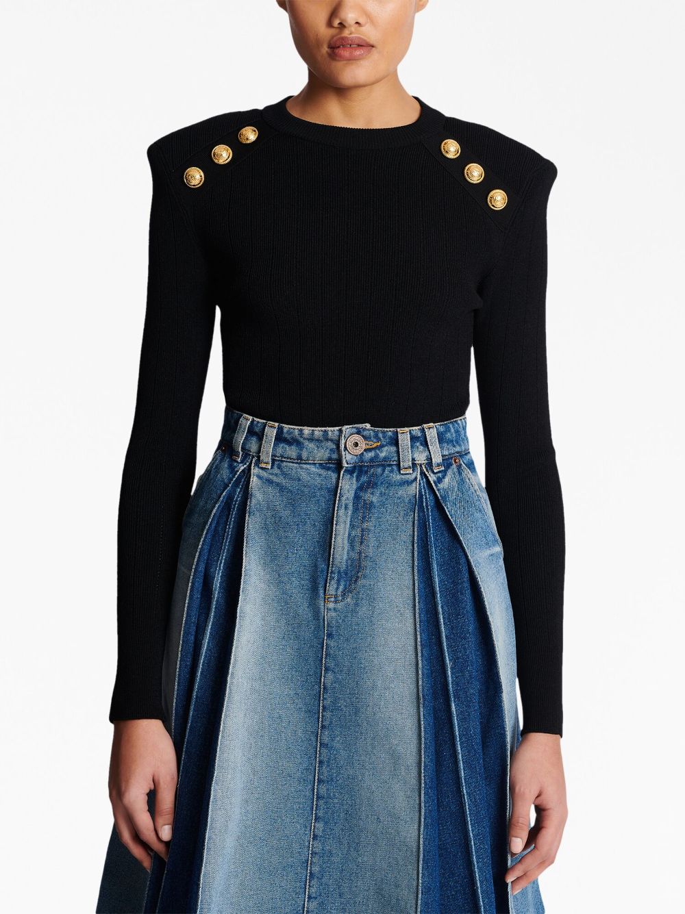 Balmain Black Sweaters for Women - Luxury Knitwear for Fall & Winter - Perfect for Office, Parties & Casual Outfits