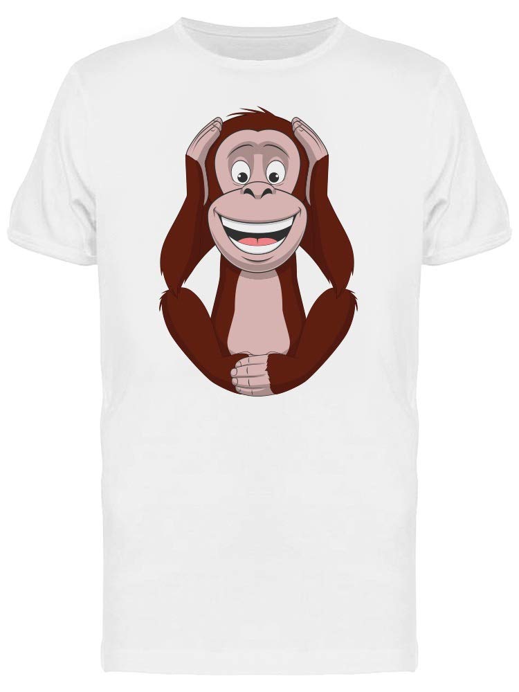 Funny Happy Monkey Cartoon T-Shirt for Men - Cool Graphic Tee for Casual Wear & Gifts
