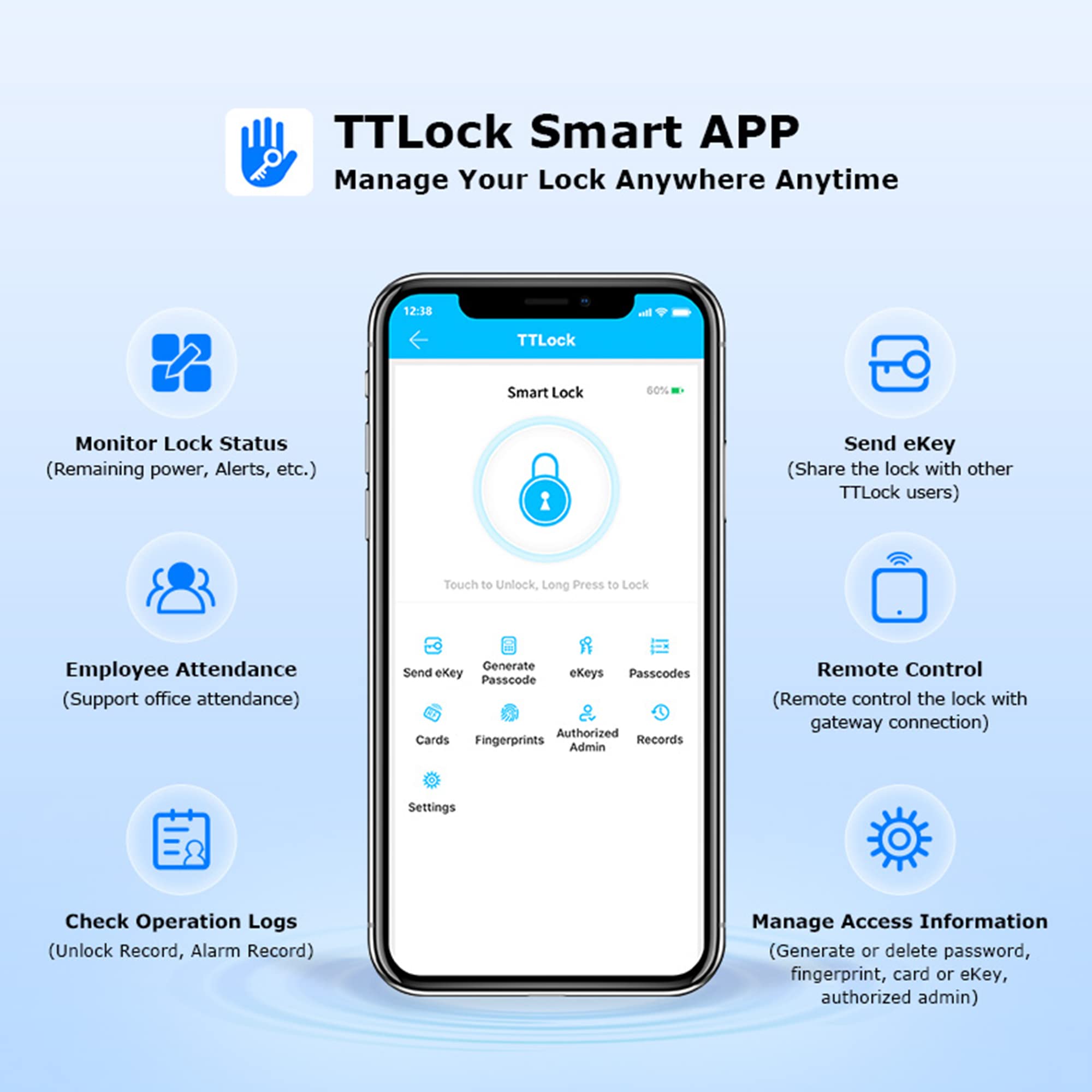 CATCHFACE WiFi Smart Lock with Gateway Bundle - Fingerprint & IC Card Keyless Entry Biometric Door Lock - Secure Smart Home Lock for Front Doors, Apartments & Rental Properties - Ideal for Airbnb Hosts & Home Security
