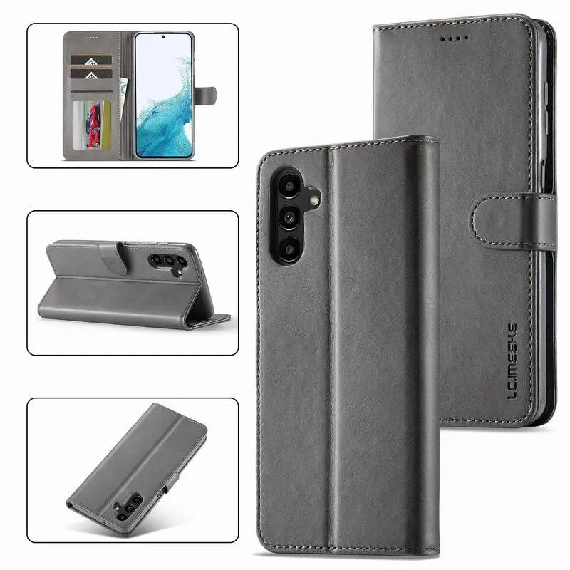 Samsung Galaxy S24 Genuine Leather Wallet Case - Slim Protective Cover with Card Slots for Daily Use & Travel