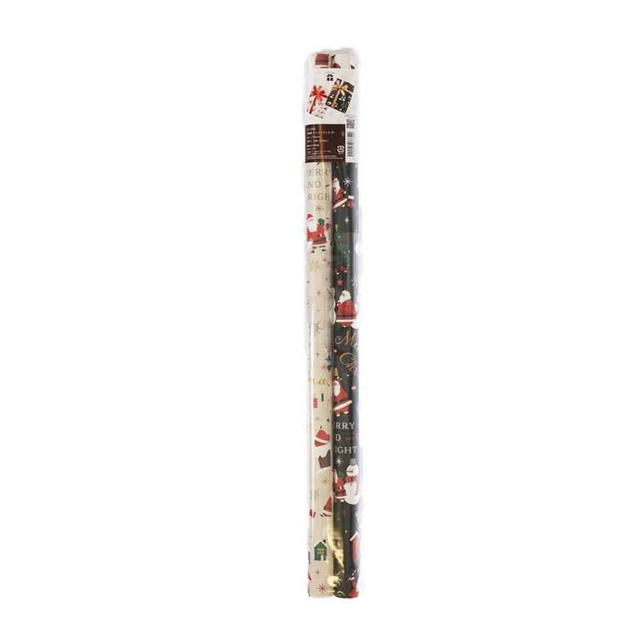 TSUTSUMU Christmas Roll Wrapping Paper 53x77cm - Cute Santa Design (71g) | Holiday Gift Wrapping for Presents, Parties & Festive Decorations