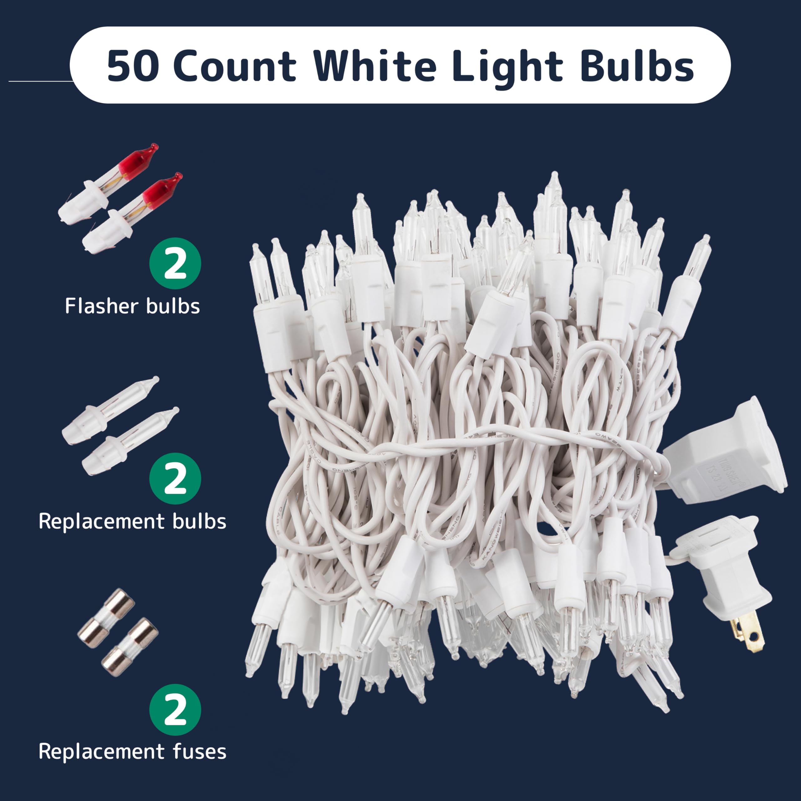 PREXTEX 10 Ft Warm White LED String Lights - 100 Twinkle Christmas Tree Lights for Indoor/Outdoor Holiday Decor, Mardi Gras Party Lights, Connectable Multi-Strand White Wire - Perfect for Christmas Trees, Patios, Weddings & Home Decoration