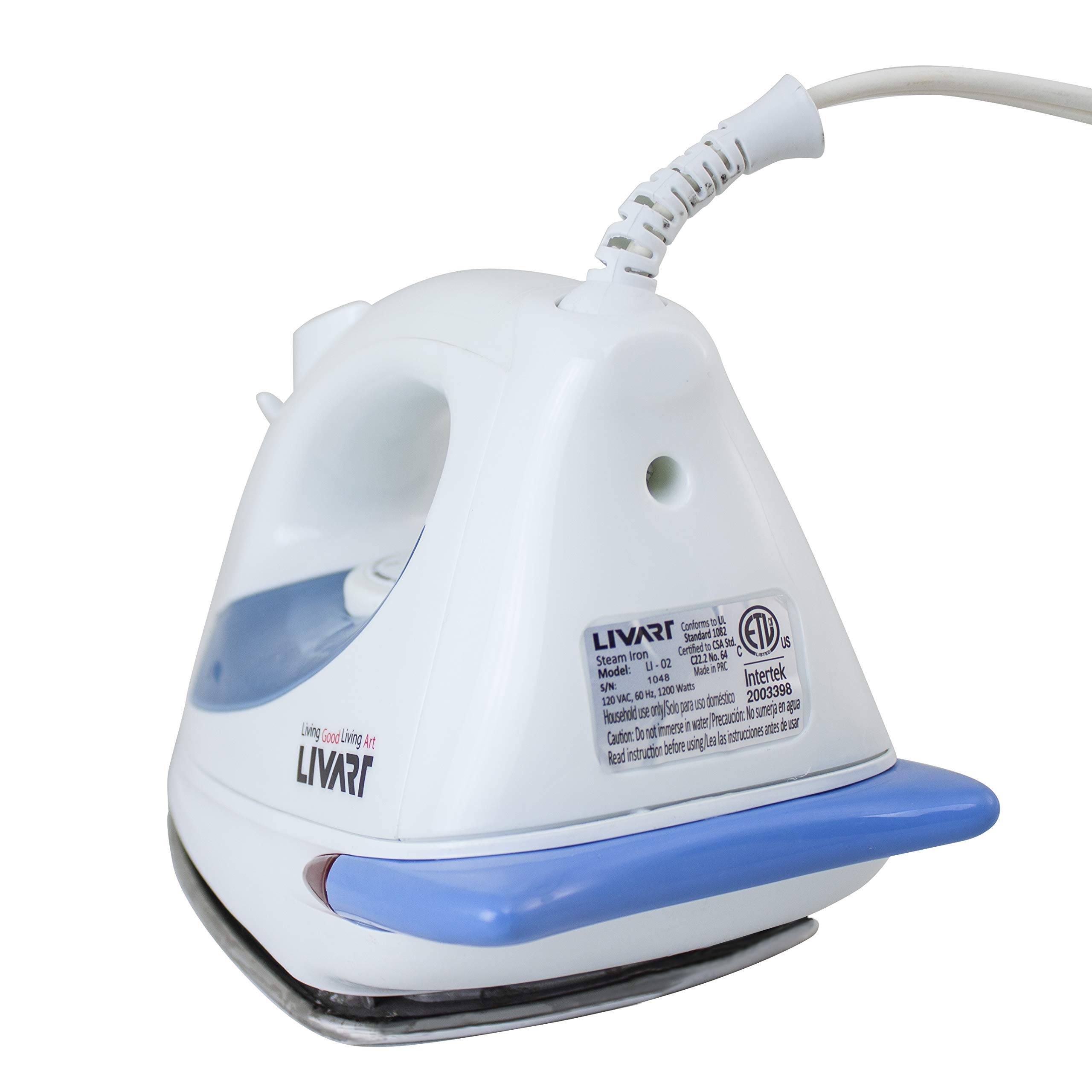 Livart LI-02 Premium Steam Iron with Advanced Features - Blue | Perfect for Home, Office & Travel Use | Wrinkle-Free Clothes & Fabric Care