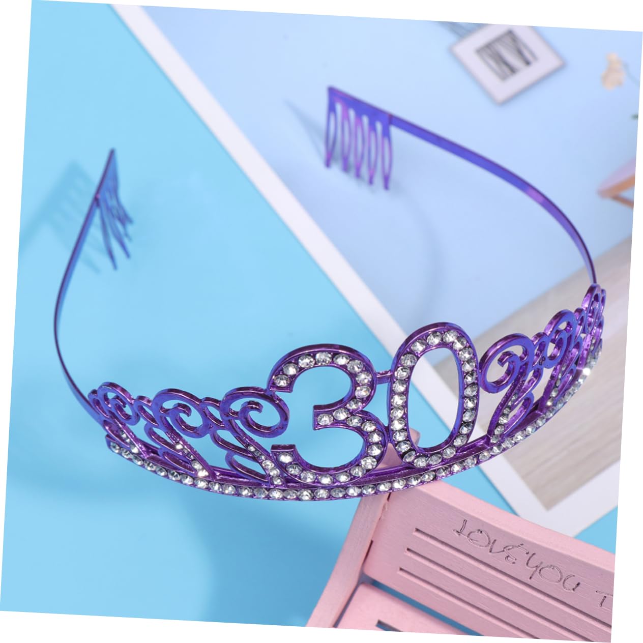 HAKIDZEL 16th Birthday Tiara Headband - Sparkling Rhinestone Princess Crown for Women's Sweet 16 Party, Prom Decorations & Birthday Celebrations | Elegant Purple Headwear for Cake Toppers & Special Occasions