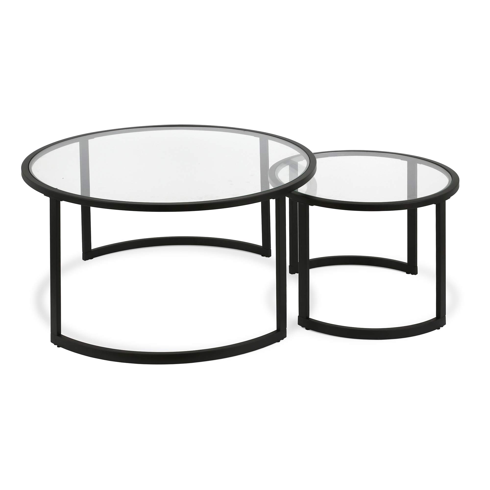 Round Nested Coffee Table Set in Blackened Bronze - Modern Living Room Furniture for Small Spaces, Home Decor & Coffee Table Styling Ideas