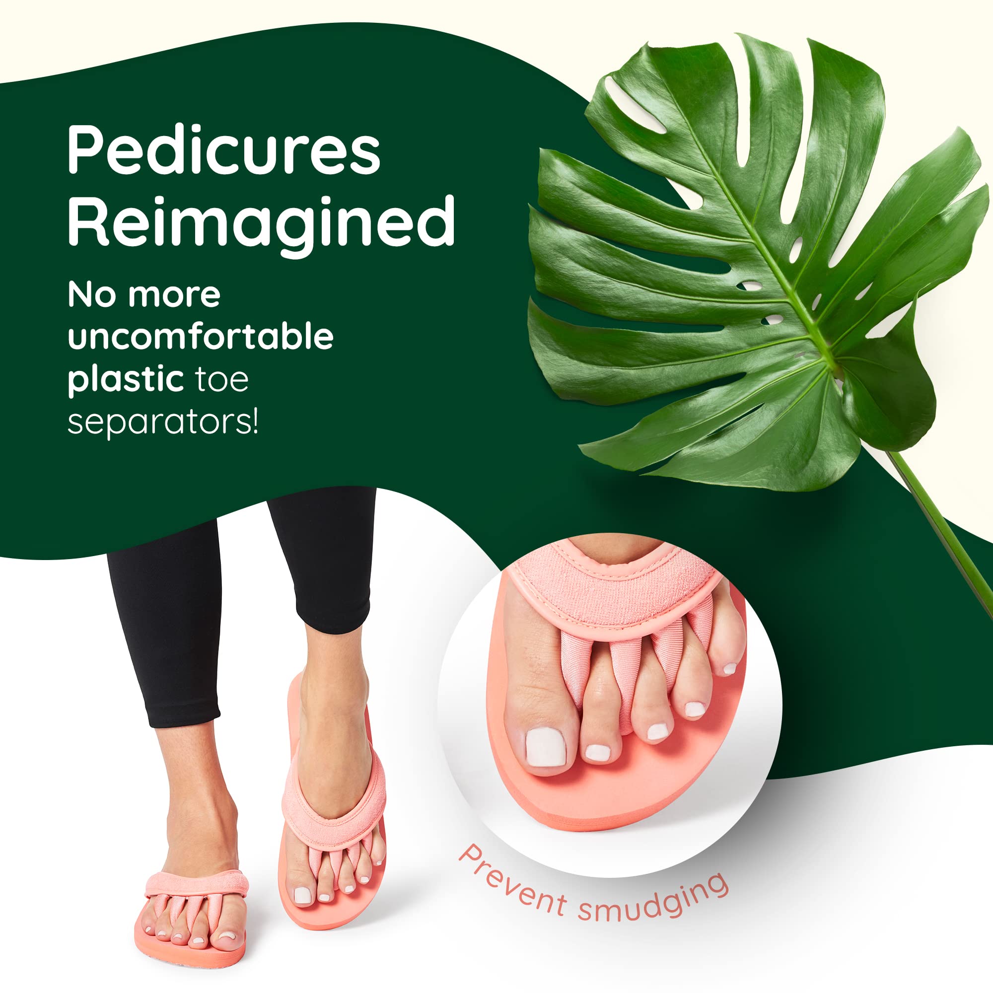 Women's Pedicure Sandals with Built-In Toe Separators - Comfortable Spa Style Flip Flops for Home, Salon, Yoga & Gym | Perfect for Manicures, Pedicures & Relaxation