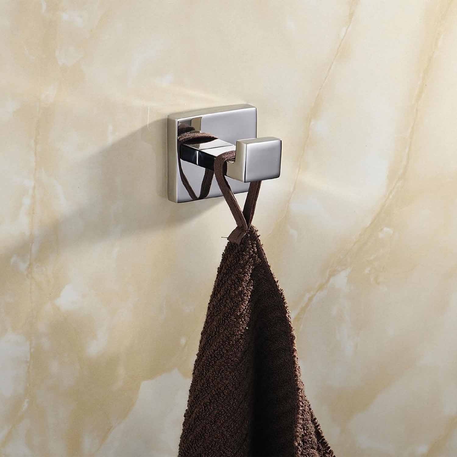 ThinkTop Stainless Steel Chrome Toilet Paper Holder with Towel Hook - Bathroom Organization Set for Modern Homes | Perfect for Bathroom, Guest Room & Powder Room Decor