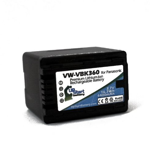 Panasonic SDR-T55 Battery & Charger Kit - 4400mAh for VW-VBK360 Camera | Travel & Outdoor Use