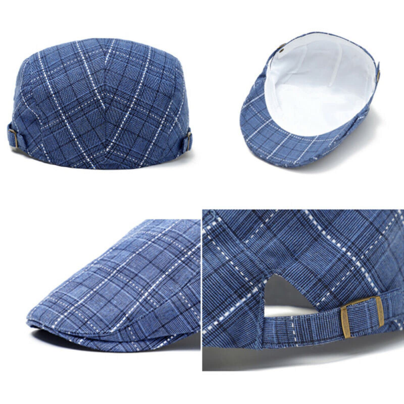 Stylish KIAZHAO Newsboy Caps for Men - Adjustable Flat Ivy Golf Plaid Gatsby Beret Herringbone Hats - Perfect for Driving, Golfing & Vintage Fashion
