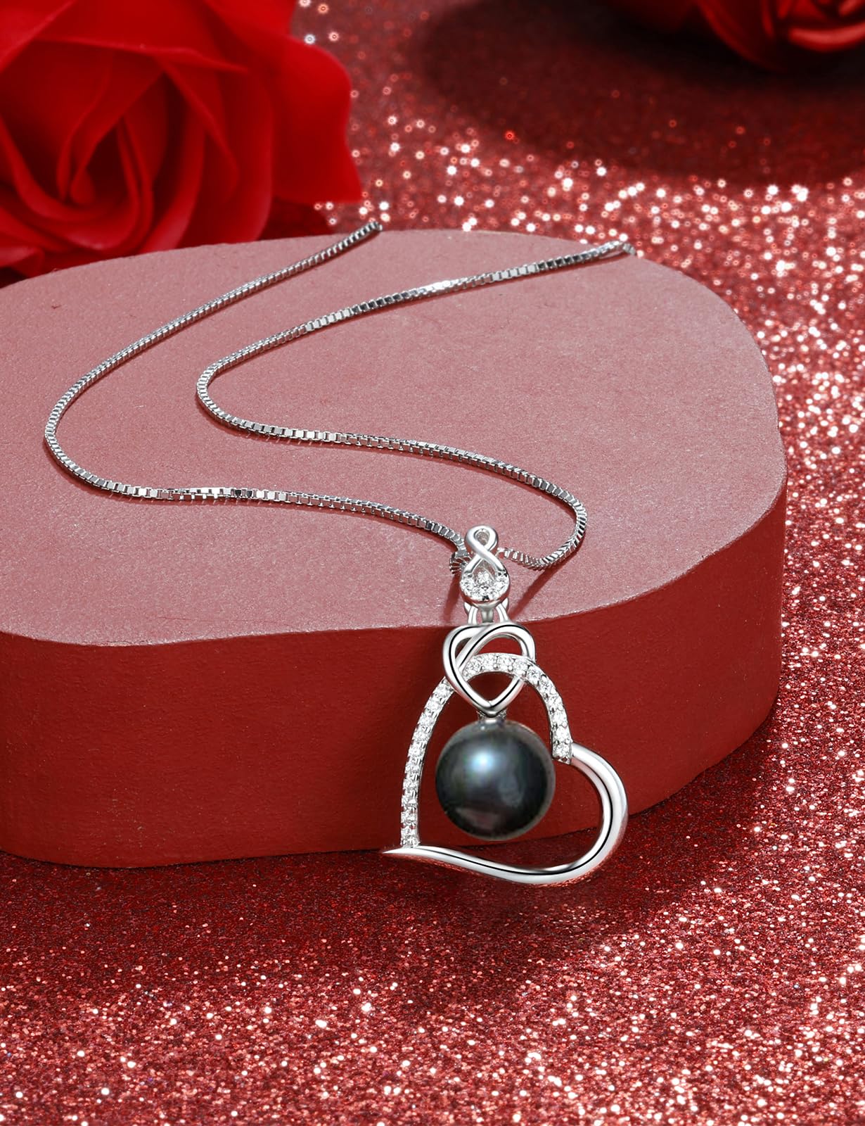 Tahitian Black Pearl Necklace for Women - Elegant Jewelry Gift for Wife, Mom, Girlfriend - Perfect for Wedding, Birthday, Anniversary, Mother's Day, Valentine's Day & Christmas - Luxury Pearl Jewelry for Special Occasions & Everyday Wear