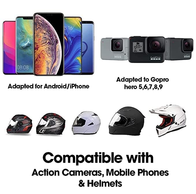 Multipurpose Helmet Chin Strap Mount with Phone Holder Clip & Screw - Compatible with GoPro Hero 9/8/7/6, SJCAM, Yi, DJI Osmo Action & Smartphones - Perfect for Cycling, Motorcycling & Action Sports Recording