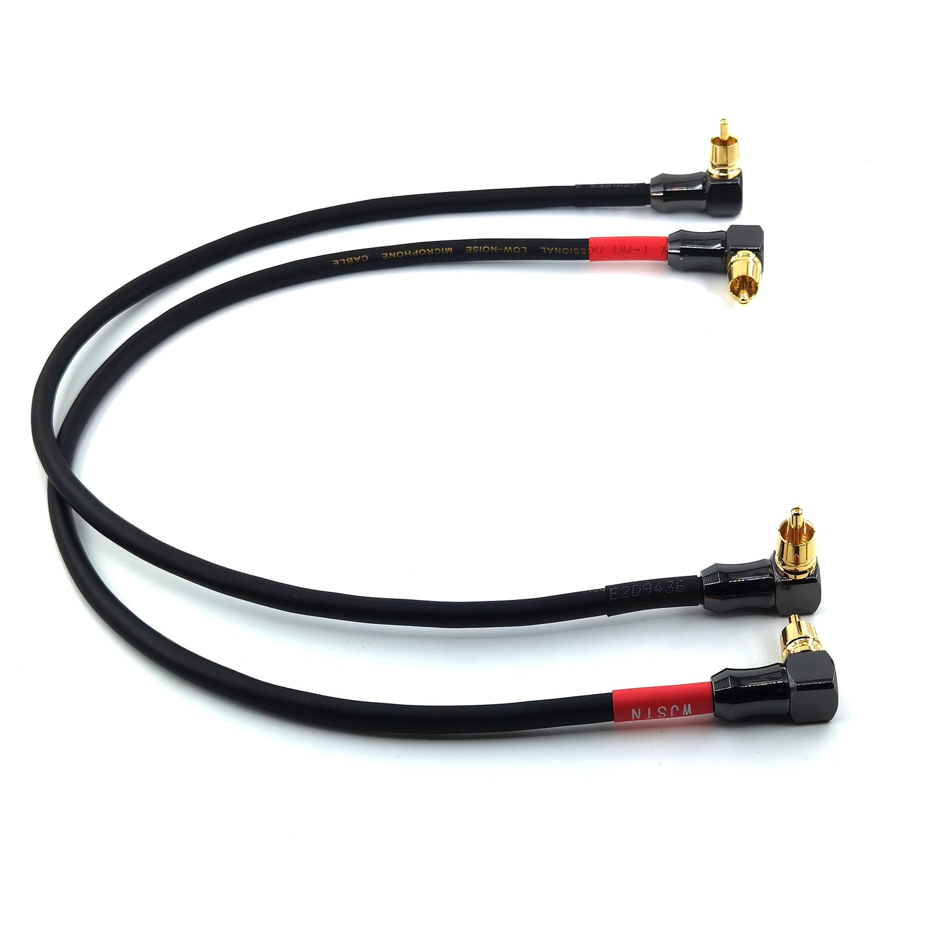 90 Degree Right Angle RCA Cable - 2 Pack 1.5FT Stereo Audio Cable for Home Theater, HDTV, Amplifiers & Hi-Fi Systems | Perfect for Space-Saving Behind TVs & Audio Equipment