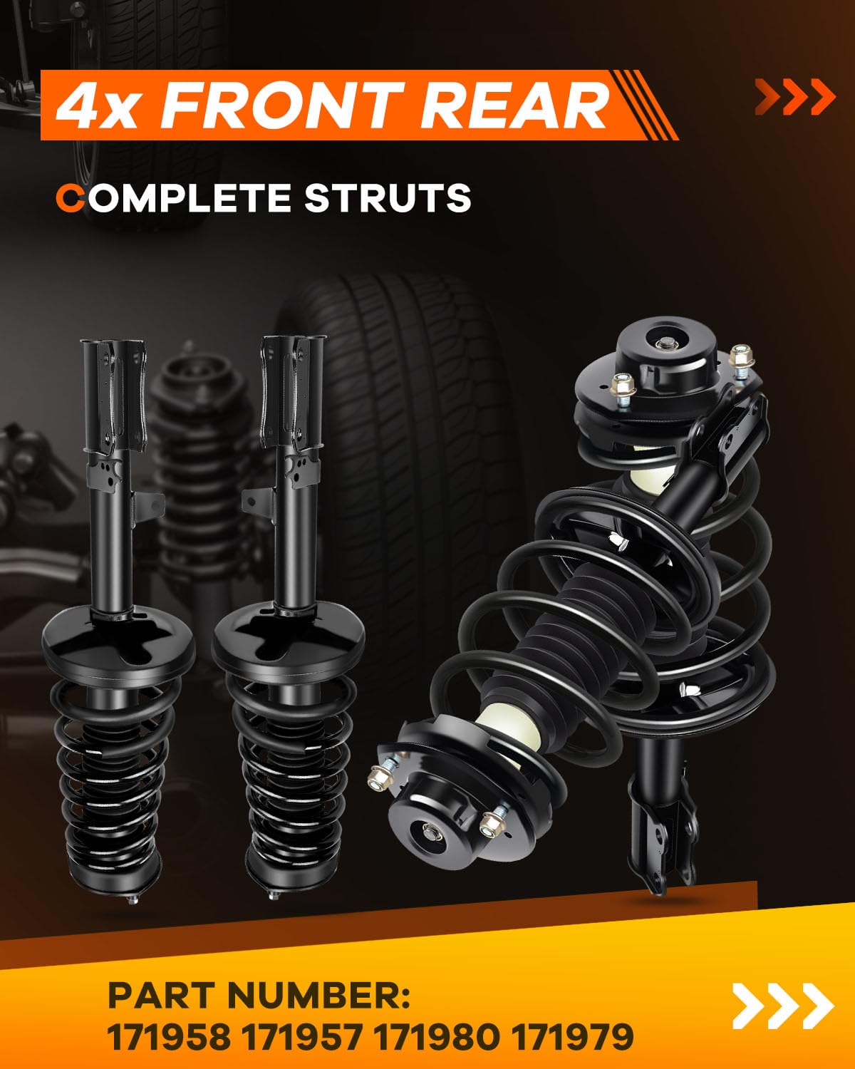 OCPTY Complete Strut Assembly with Shocks - Replacement for 1995-1996 Toyota Camry (Fits Models 171958, 171957, 171980, 171979) - Perfect for Smooth Ride & Suspension Repair | Front & Rear Strut Replacement for Daily Commuting & Road Trips