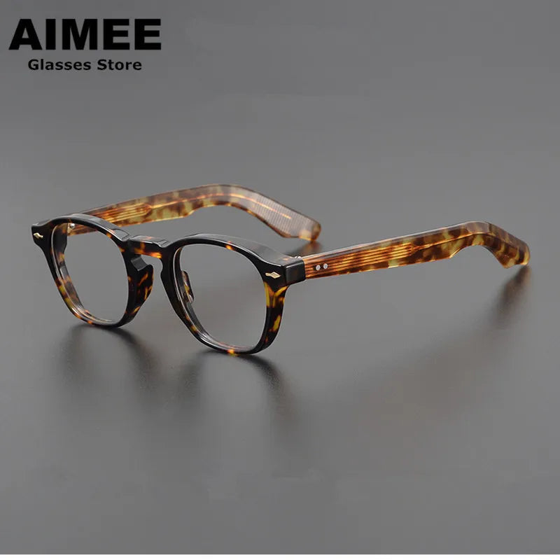 Aimee Unisex Full Rim Oval Round Thick Acetate Eyeglasses 101313 - Stylish & Durable Prescription Glasses for Men & Women - Perfect for Reading, Working & Everyday Use