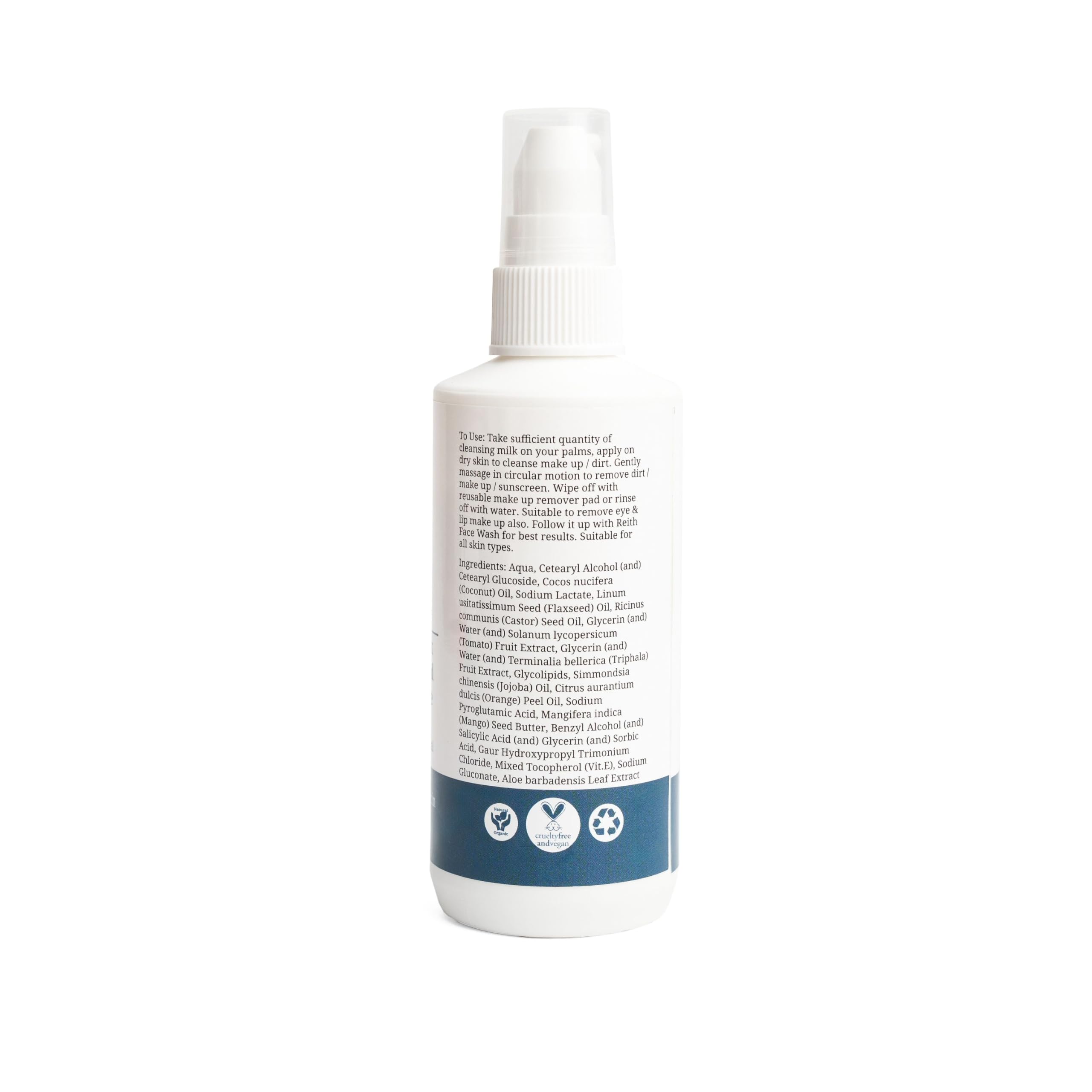 Reith Spotless Cleansing Milk - Gentle Winter Face Wash & Makeup Remover for Face & Eyes with Tomato & Vitamin E (100ml) | Perfect for Dry Skin & Nighttime Skincare Routine