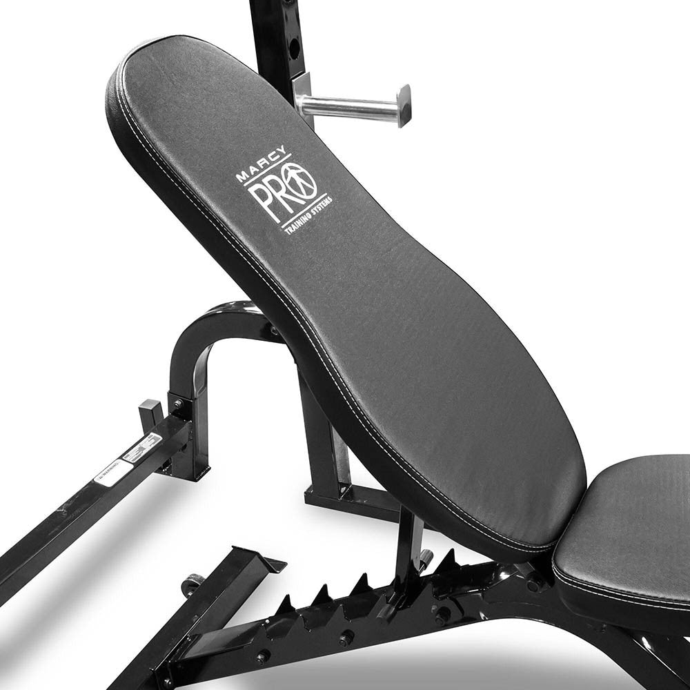 Marcy Pro 2-Piece Olympic Weight Bench with Walk-In Squat Rack | PM 842 - Home Gym Strength Training Equipment for Full-Body Workouts