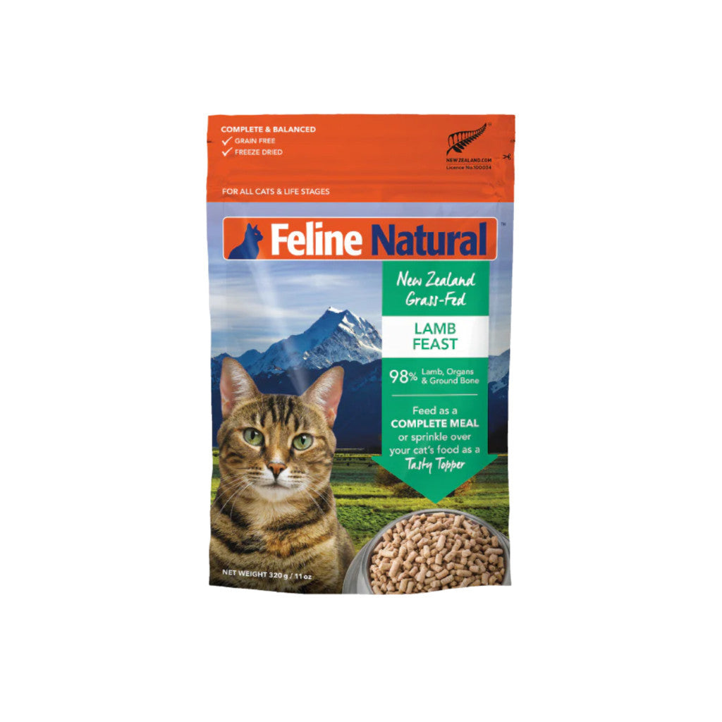 Premium Freeze-Dried Cat Food Variety Pack - Lamb, Chicken, Salmon, Beef & Hoki | Grain-Free, Natural Ingredients | 320g for Adult & Senior Cats | Perfect for Travel, Training & Picky Eaters