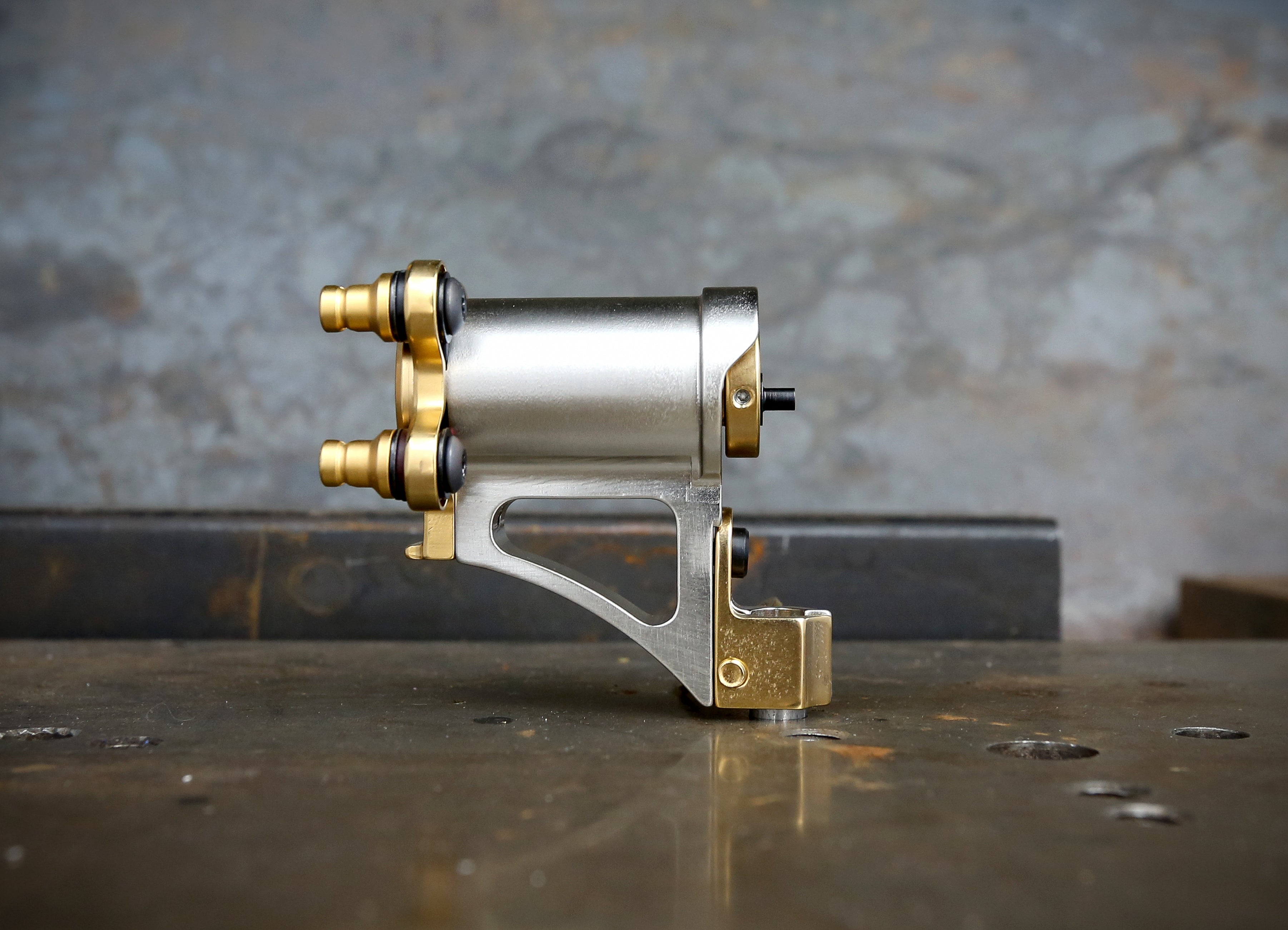 Limited Edition Mike Pike PMA Direct Drive Rotary Tattoo Machine - Nickel & Gold Finish for Professional Tattoo Artists | Perfect for Detailed Line Work and Shading
