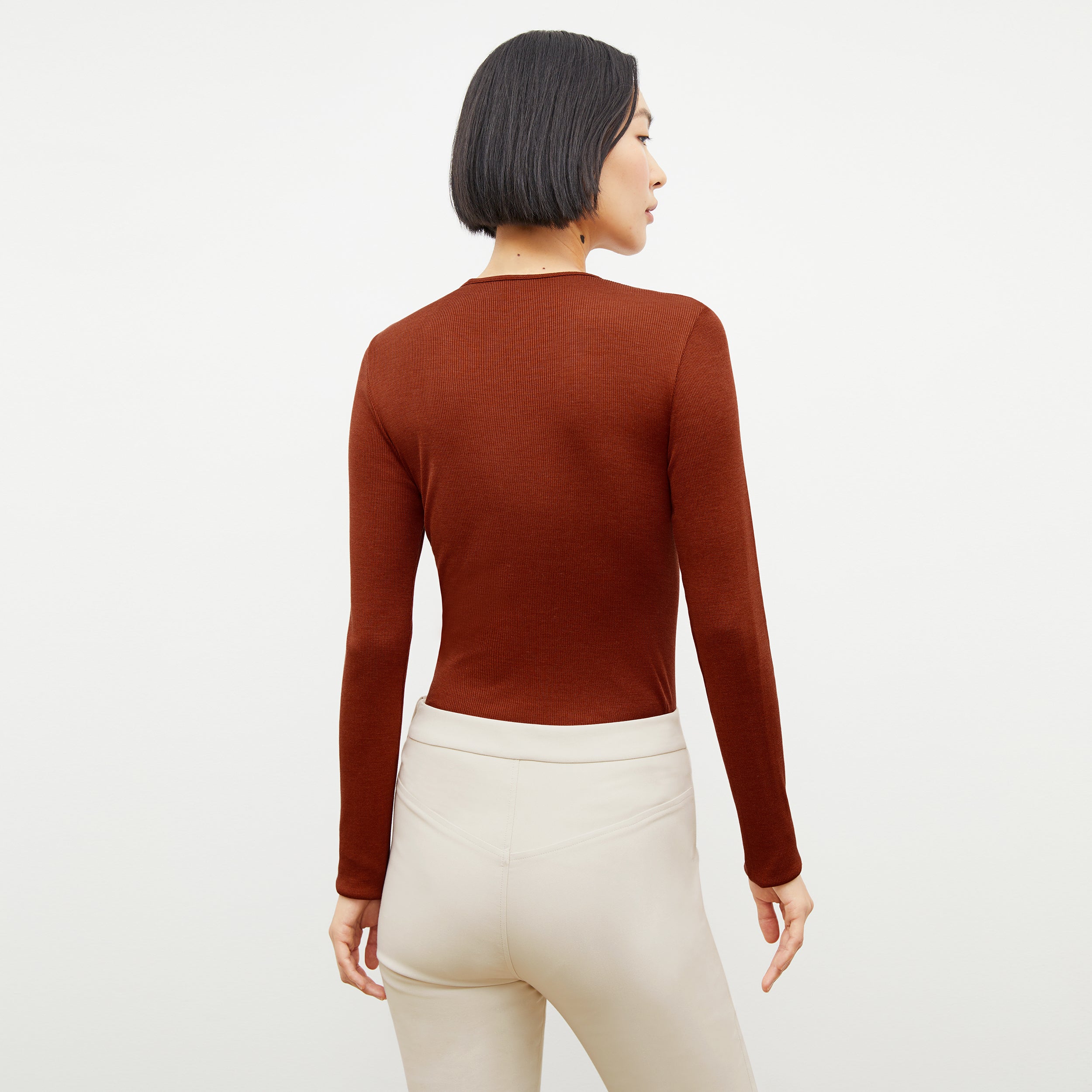 Foster Cigarette Pants for Women - High Waisted Stretch Work Pants in Bone Color - Perfect for Office, Business Casual & Travel