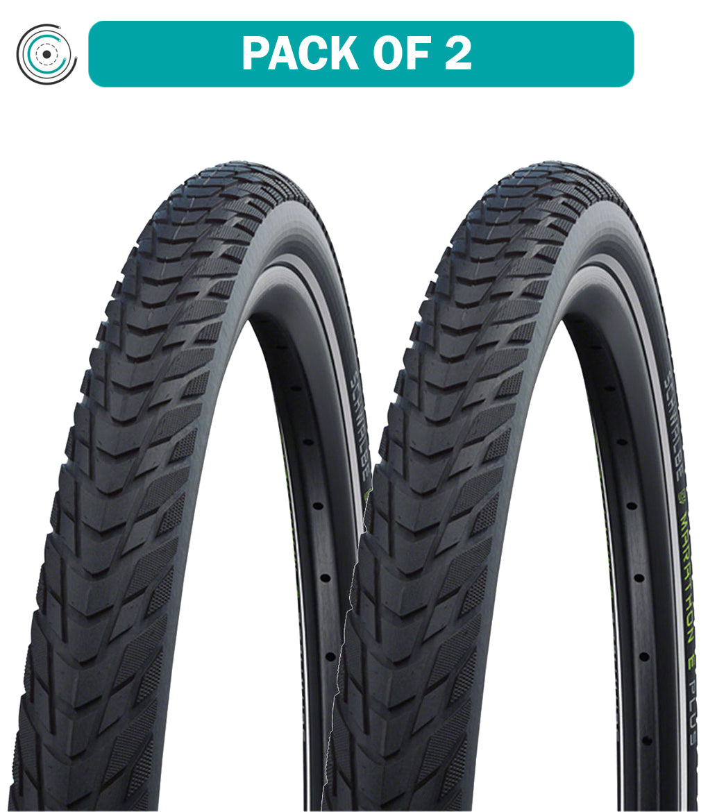 2 Pack Schwalbe Marathon EPlus Bike Tires 700x38 Clincher Wire - Performance Addix Compound for E-Bikes & Commuting - Durable Puncture Protection (11159053.01) - Perfect for Urban Riding, Touring & All-Weather Cycling