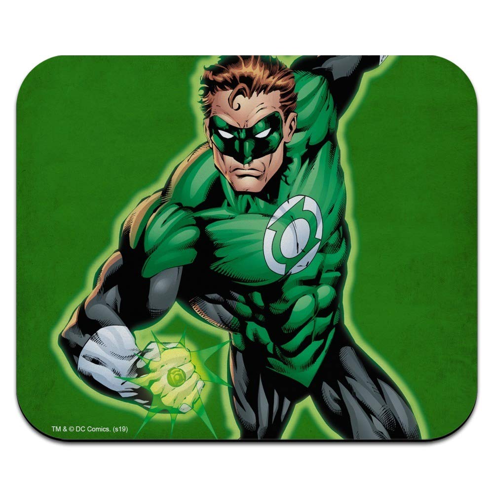 Green Lantern Themed Low Profile Thin Gaming Mouse Pad - Non-Slip Rubber Base for PC, Laptop, Office & Home Use - Perfect for Gamers, Graphic Designers & Office Workers
