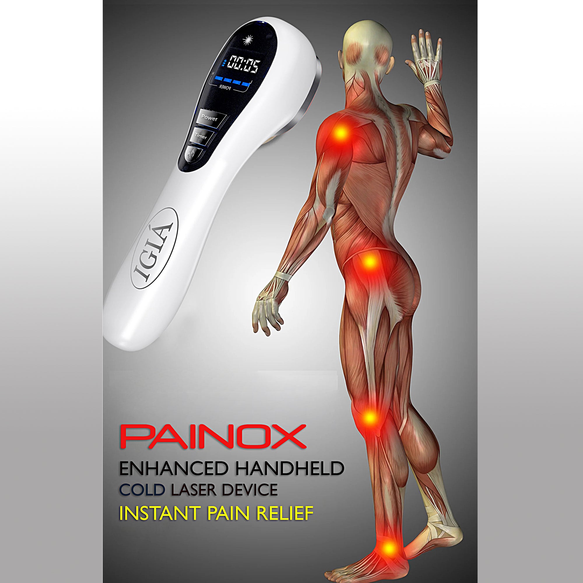IGIA Red Light Therapy Device for Pain Relief - Adjustable Laser Modes for Customized Treatment | Home & Professional Use for Muscle Recovery, Joint Pain, and Inflammation Relief