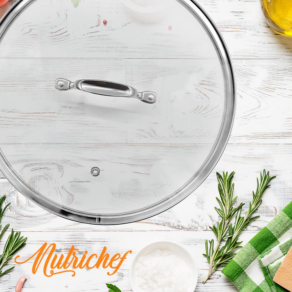 Premium Stainless Steel Stockpot Lid - 12 Inch Universal Fit for Most Cookware Pots - Perfect for Boiling, Steaming & Slow Cooking in Kitchens & Restaurants