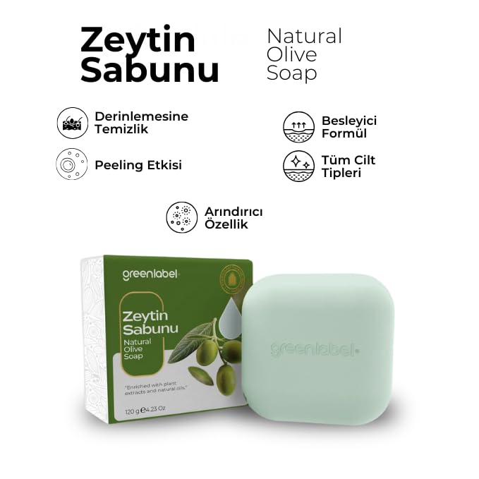Natural Olive Oil Soap for Hair & Skin Care - 120g | Moisturizing & Nourishing Bar Soap for Dry Skin, Sensitive Skin & Daily Body Wash