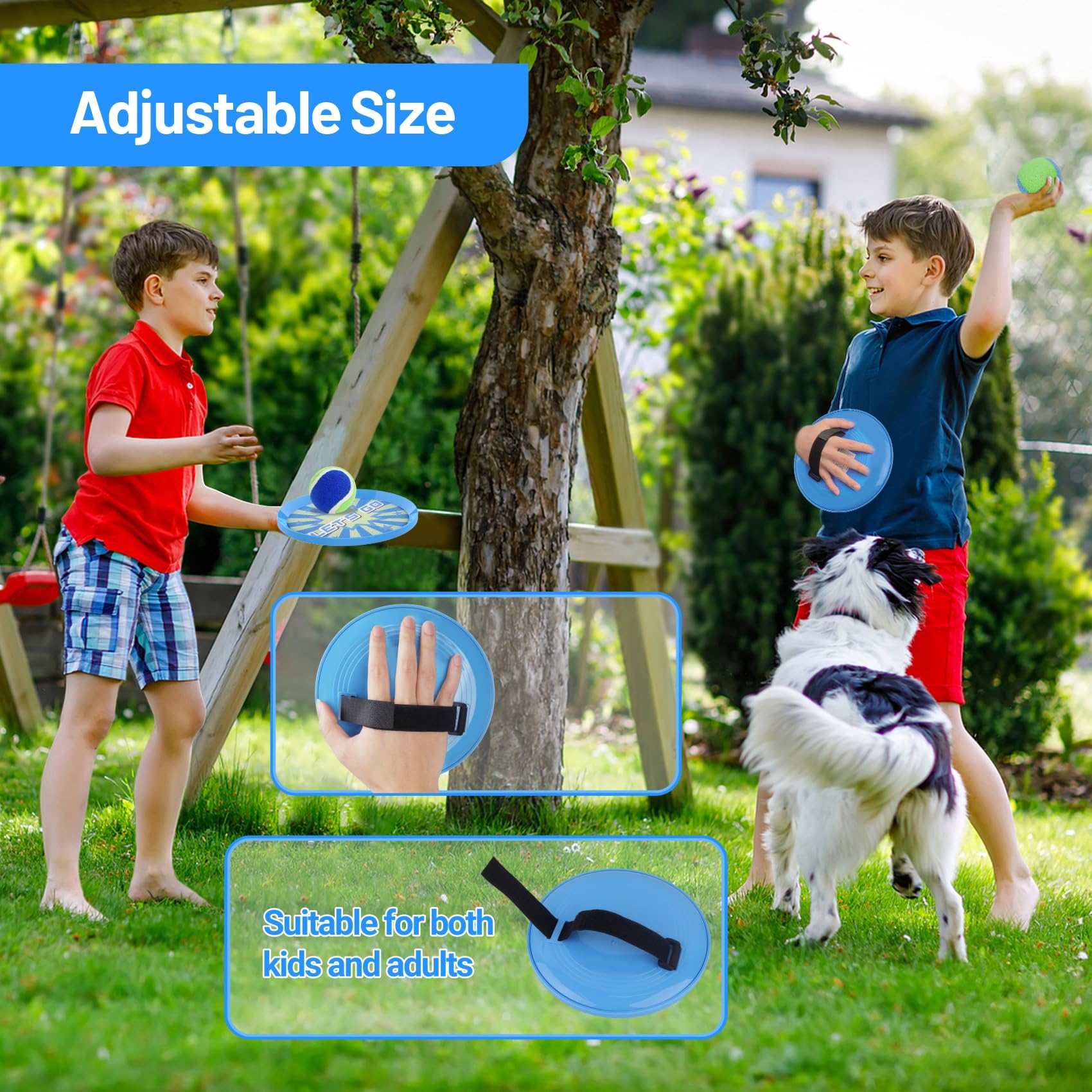 Best Kids Toss and Catch Ball Game Set - 4 Paddles & 4 Balls for Outdoor Play | Beach, Pool, Backyard Fun for Boys & Girls Ages 3-12 | Perfect Toddler Toy & Birthday Gift for 3-10 Year Olds | Great for Summer Activities, Picnics, and Family Bonding Time