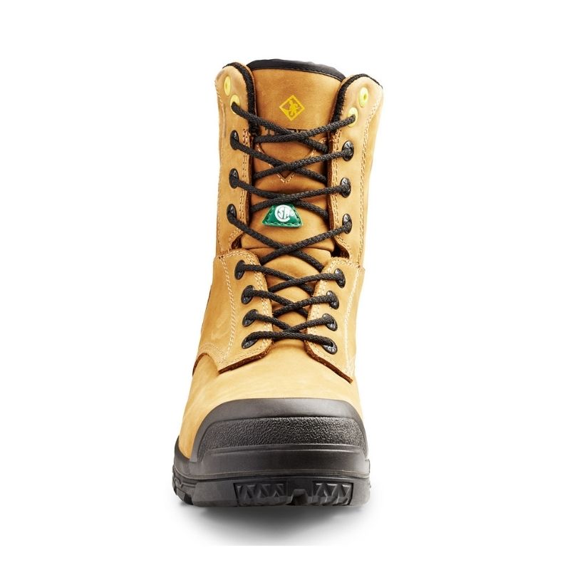 Terra Argo Men's & Women's 8-Inch Waterproof Composite Toe Work Safety Boots 2974B - Tan - Slip Resistant, Electrical Hazard Protection for Construction, Warehouse & Outdoor Jobs