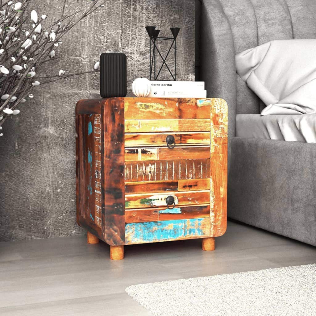 Solid Reclaimed Wood Nightstand & Side Table - 16.9