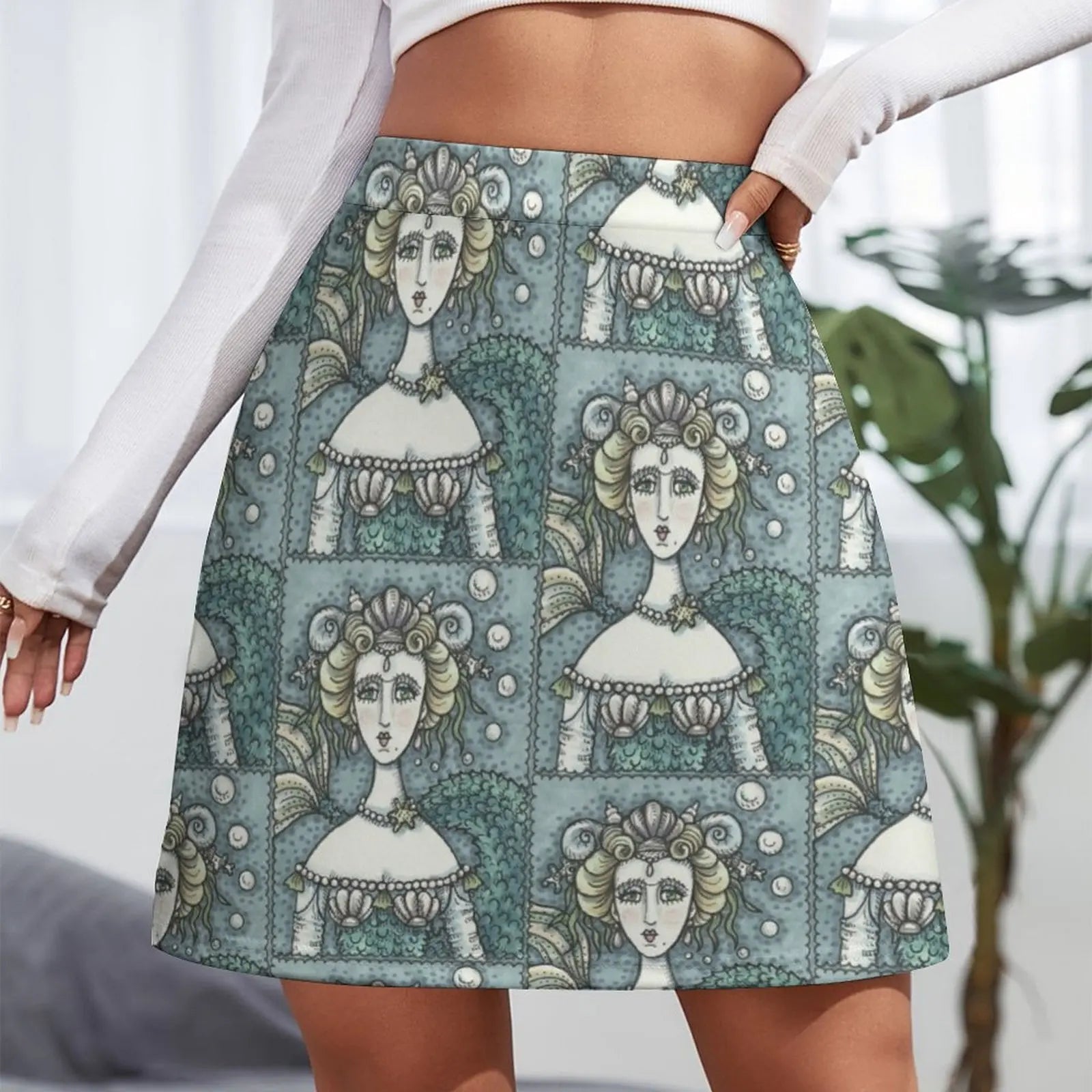 Gothic Mermaid Mini Skirt - Neptune's Paramour Summer Dress for Women | Korean Style Luxury Fashion | Perfect for Beach Parties, Date Nights & Festival Outfits