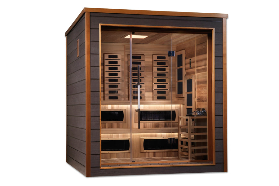Golden Designs Karlstad 6-Person Infrared Sauna for Indoor & Outdoor Use - Full Spectrum Heat Therapy for Relaxation, Detox & Muscle Recovery