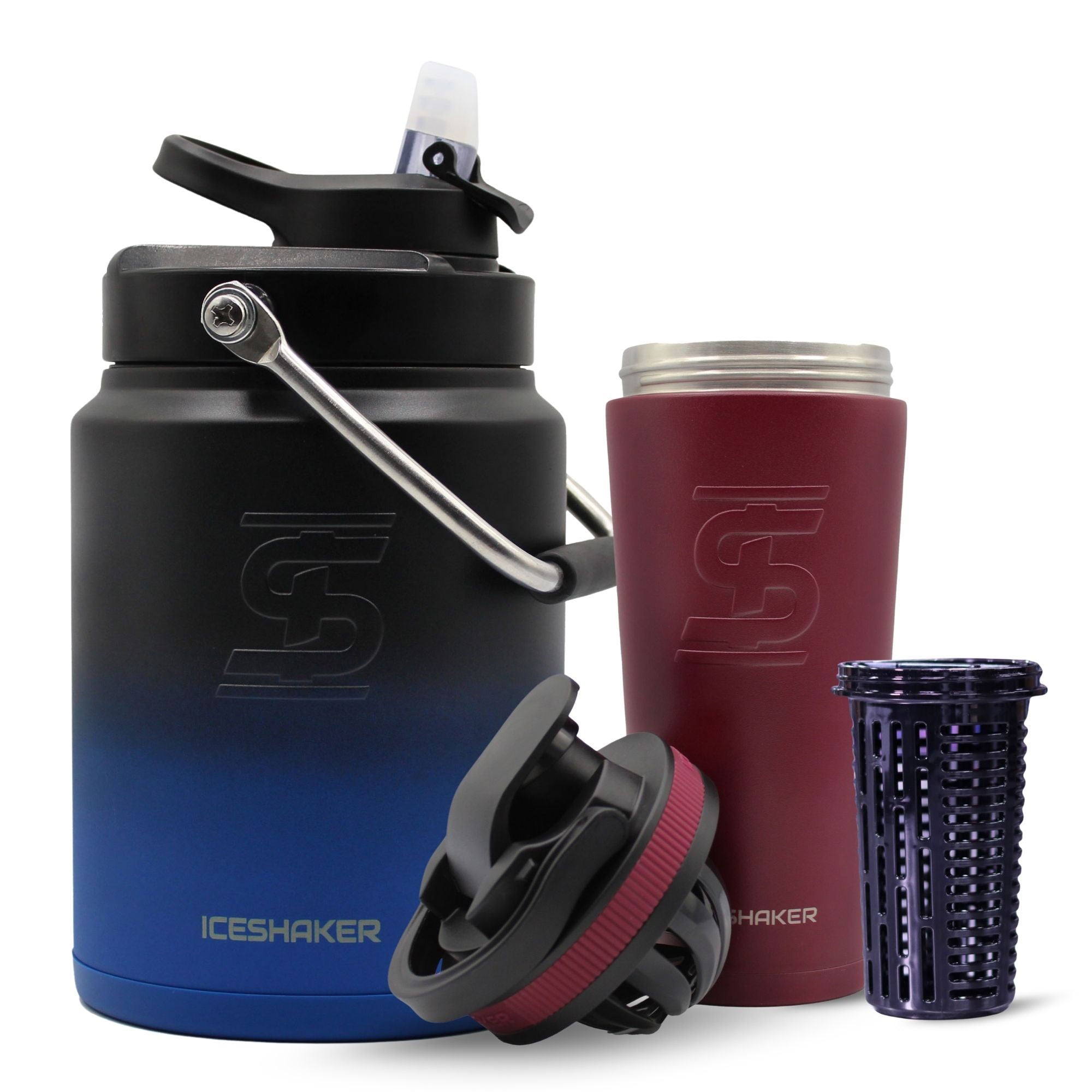 Premium Ice Shaker Hydration Pack - Insulated Water Bottle for Gym, Workout & Outdoor Sports - Leakproof & BPA-Free Shaker Cup for Protein Shakes & Cold Drinks