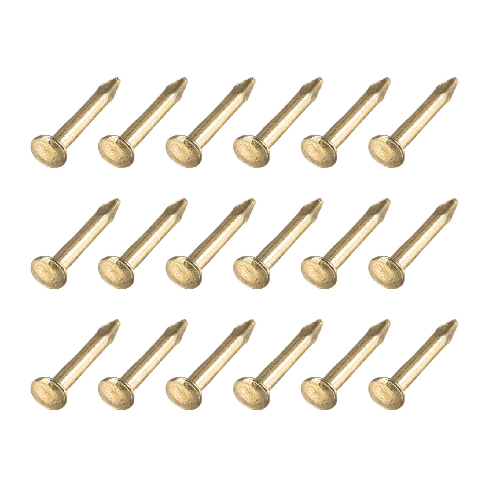 METALLIXITY 1.2x8mm Small Carbon Steel Nails (500pcs) - Brass Tone Tiny Hardware Nails for Woodworking, DIY Projects & Home Repairs | Perfect for Furniture Assembly, Picture Hanging & Crafting