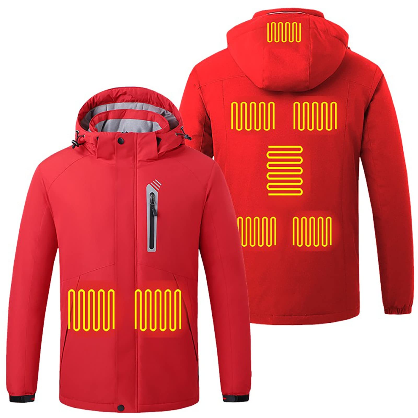 USB Heated Jacket for Men - Windproof & Velvet Lined Winter Coat with Detachable Heating - Perfect for Hiking, Outdoor Activities & Cold Weather