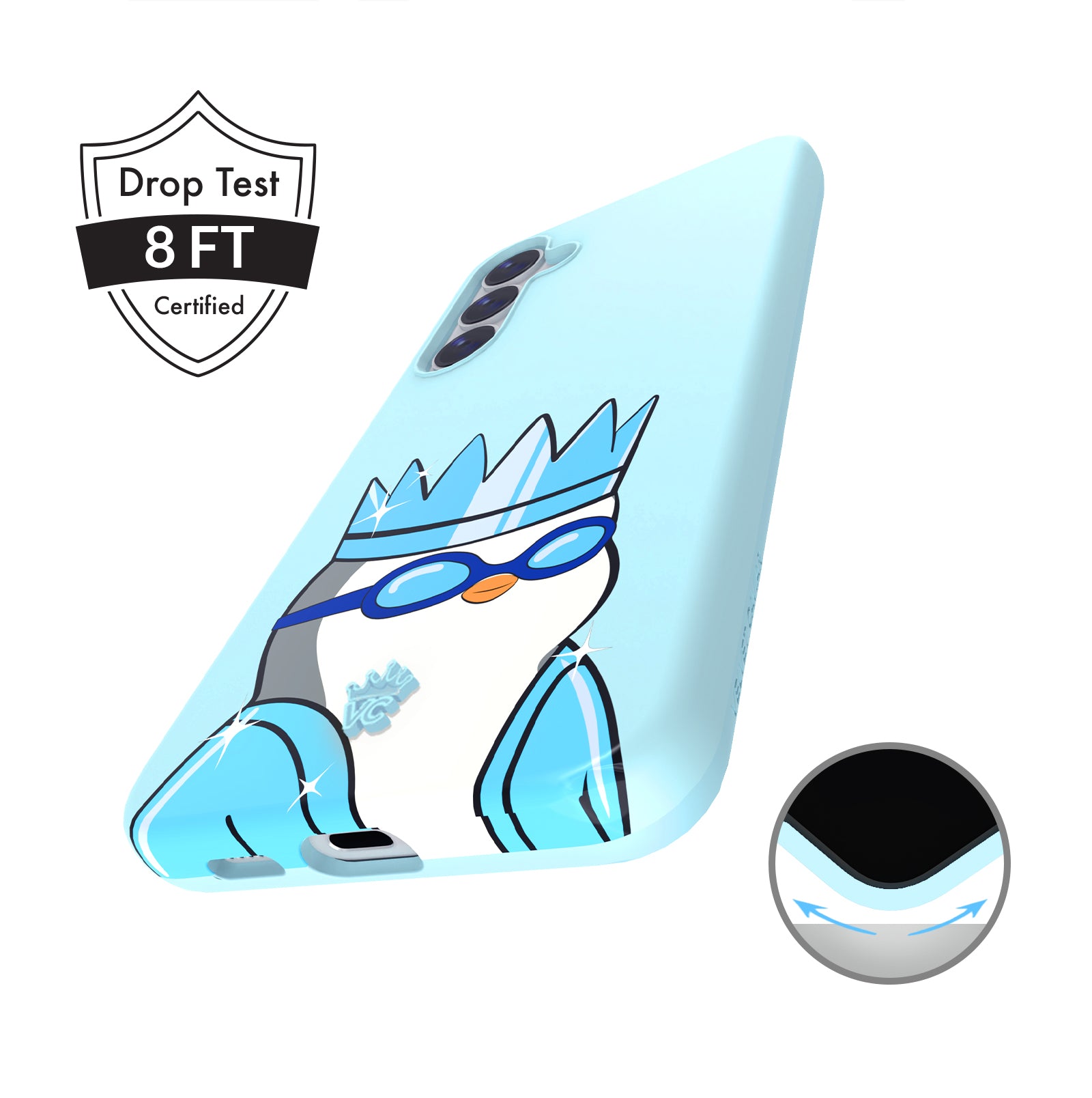 Pudgy Penguins Polar Blue Samsung Phone Case - Cute & Durable Protective Cover for Samsung Galaxy S23/S22/S21 - Perfect for Everyday Use, Travel & Gifting