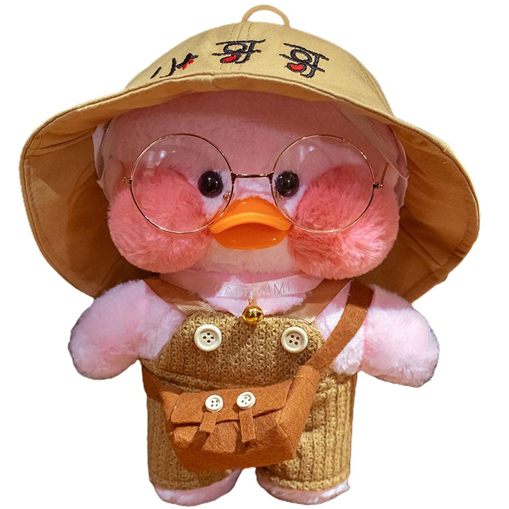 Cute Duck Stuffed Animal Toy - Cartoon Plush Doll with Hat & Costume | Soft Plushie Gift for Boys & Girls Birthday | Perfect for Nursery Decor, Kids Room, and Cuddling