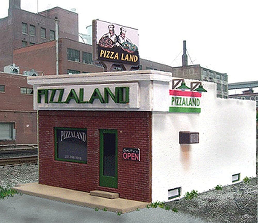 Blair Line HO Scale Laser-Cut Pizzaland Model Building Kit - Perfect for Train Layouts & Diorama Scenes