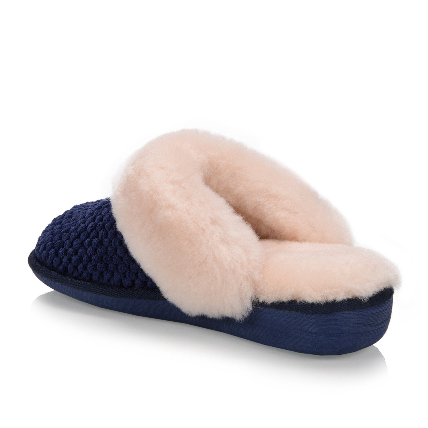Alexa Women's Cozy Memory Foam House Slippers - Soft Indoor/Outdoor Slides with Non-Slip Sole (Navy Blue) - Perfect for Home, Office & Travel Comfort