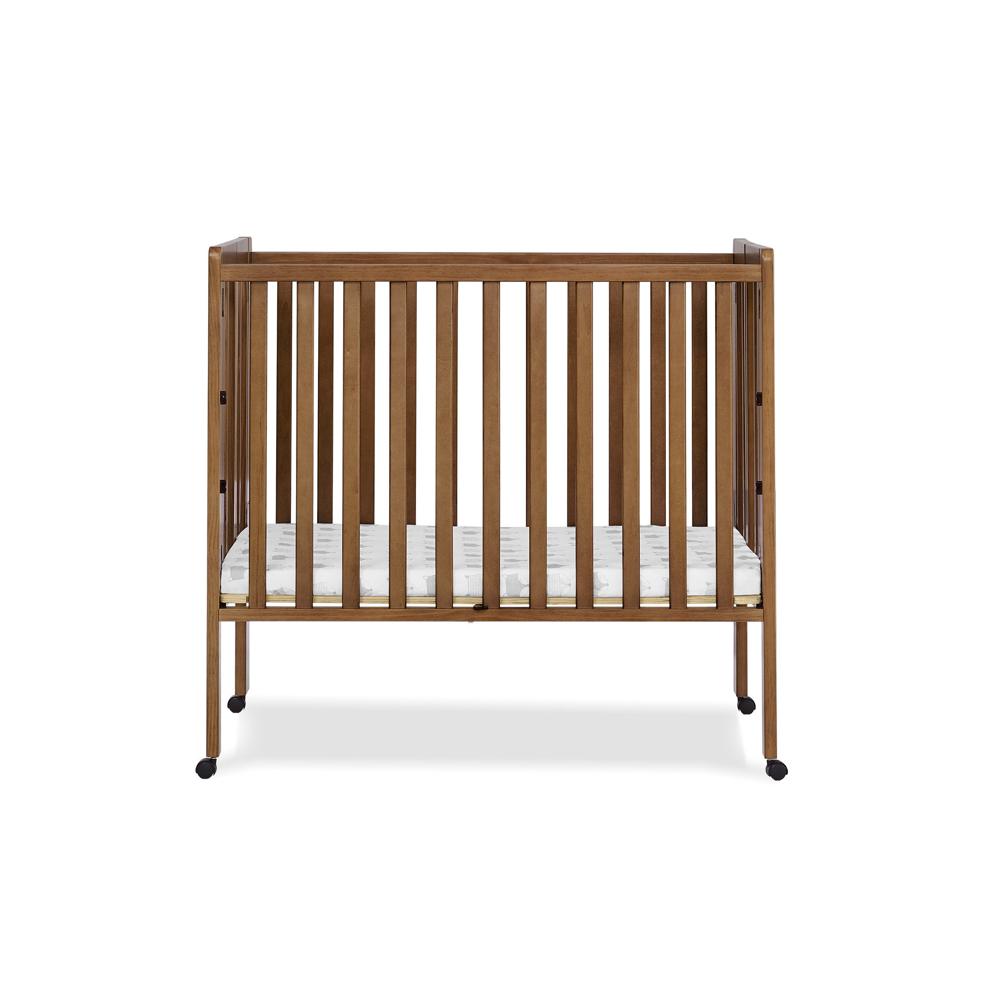 Lee Portable Folding Mini Crib with 1.5 Inch Mattress - Lightweight Travel Crib for Babies & Toddlers - Perfect for Home, Travel, and Daycare Use